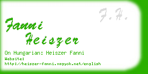 fanni heiszer business card